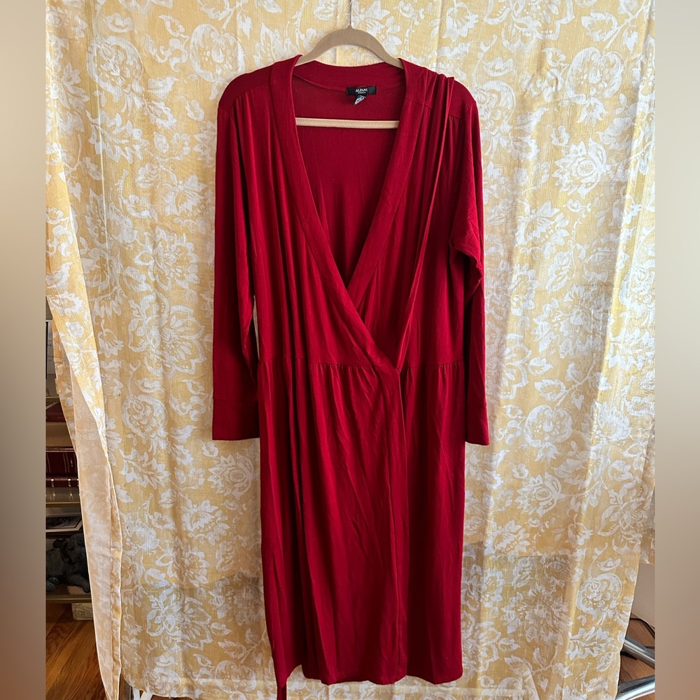Stretchy red wrap dress